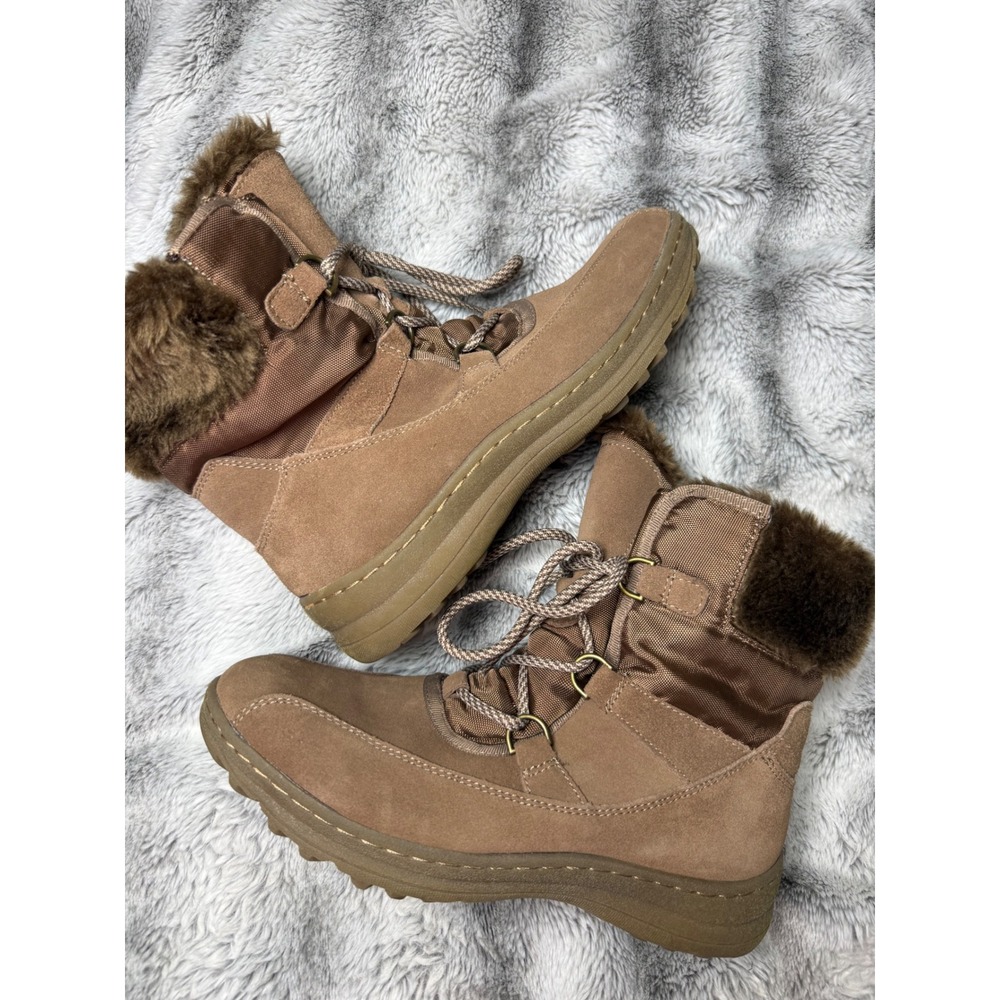Baretraps‎ Women Brown Suede Faux Fur Stay Dry System Winter Boots 9.5